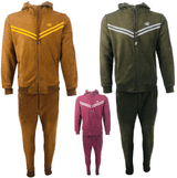Men’s Suede Tracksuit TIM 2 Pcs Set Zip Up Hoodie Top Hooded Sweatshirt Joggers Matching Cargo Slim Jogging Sweatpants Athletic Track Suit - Georgio Peviani