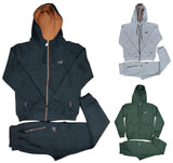 Mens TiM Tracksuit Slim Fit Urban Zip Up Hoodie Top & Matching Jogger 2pcs Set