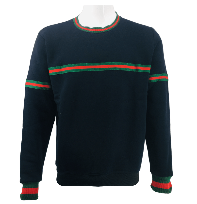Mens Striped Sweatshirt Jumper Men Fleece Sweater Knitwear Pullover Long Sleeve Warm Winter Jersey Top S-2XL - Georgio Peviani
