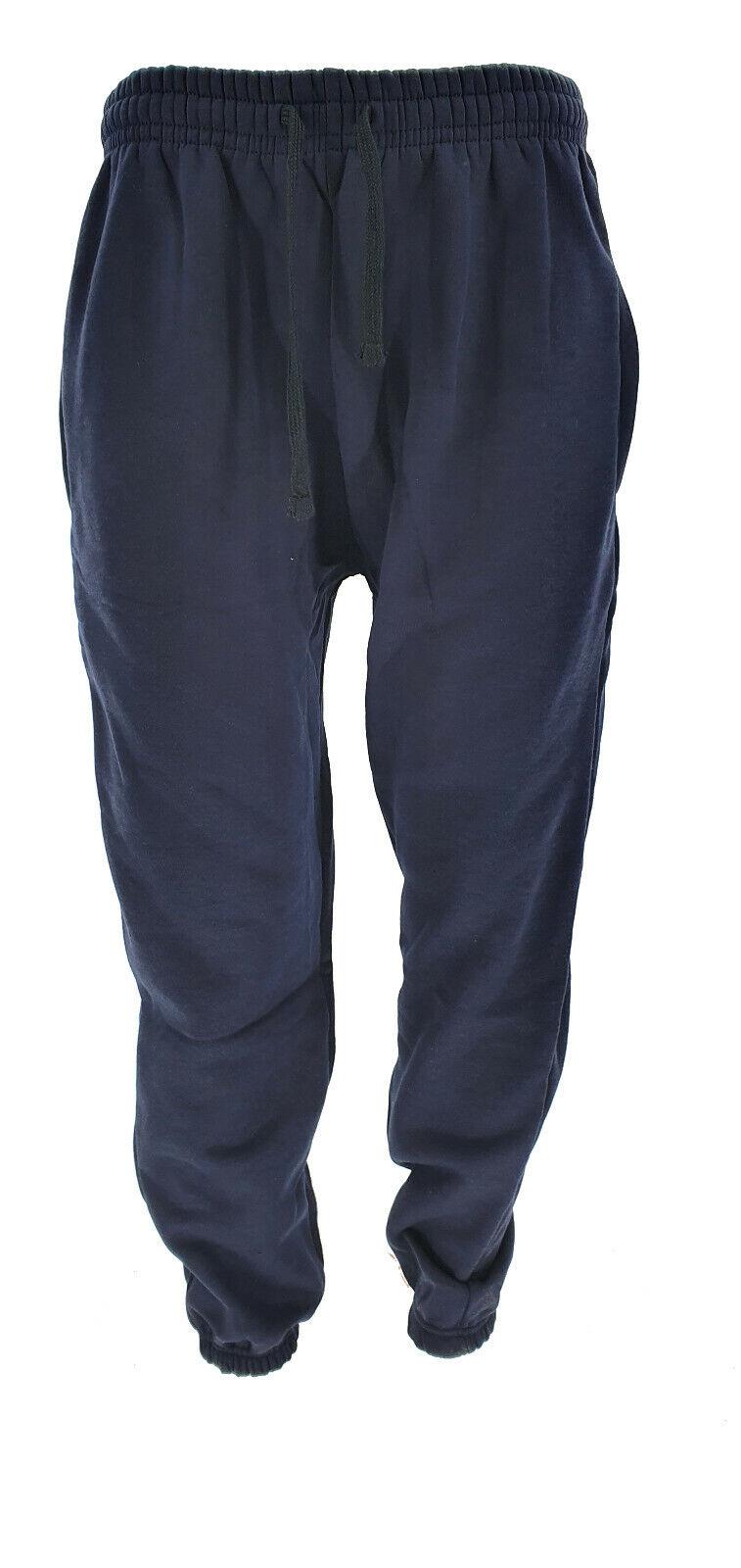 Men's Tracksuit Heavy Fleece Jogging Bottom Gym Sweat Jogger Pants Cuffed Hem - Georgio Peviani