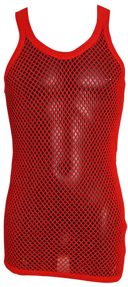 Mens String Mesh Vest 100% Cotton Mesh Fish Net Fitted String Vest Size-M To XL - Georgio Peviani