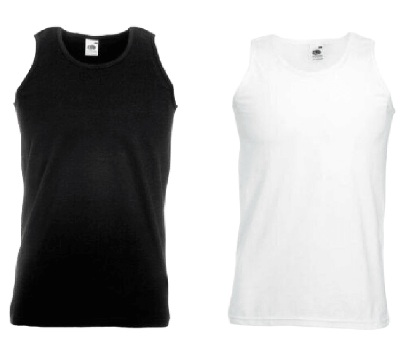 Mens Vests Top Plain Tank Fruit Of The Loom Athletic Gym Training T Shirt Vest Casual Wear Shirt - Georgio Peviani