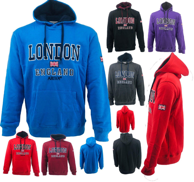 London England Pullover Hoodies Embroidered Hooded Fleece Mens Womens Printed Sweatshirt Unisex Great Britain Jumper Hoody Winter Wear - Georgio Peviani