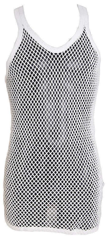 Mens String Mesh Vest 100% Cotton Mesh Fish Net Fitted String Vest Size-M To XL - Georgio Peviani