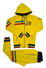 Mens Rasta Tracksuit 2 Piece Zipper Multicolour Men's Matching Sweatshirts Sweatpants Athletic Hoodie & Joggers Zip Pants Bottoms Track Suit (Rasta Lion)