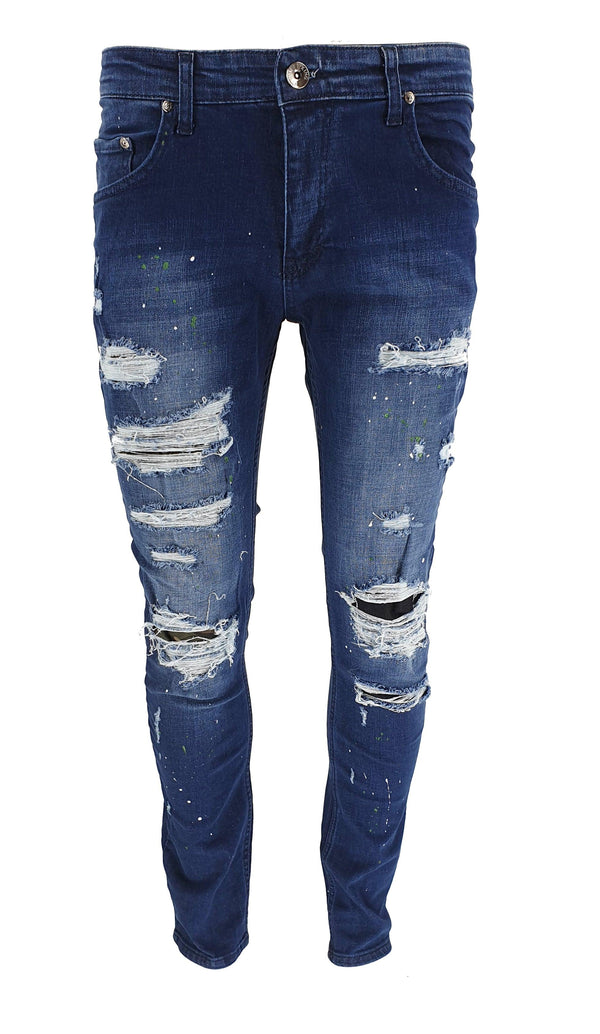 DK Paint Splatter Ripped Jeans - Georgio Peviani