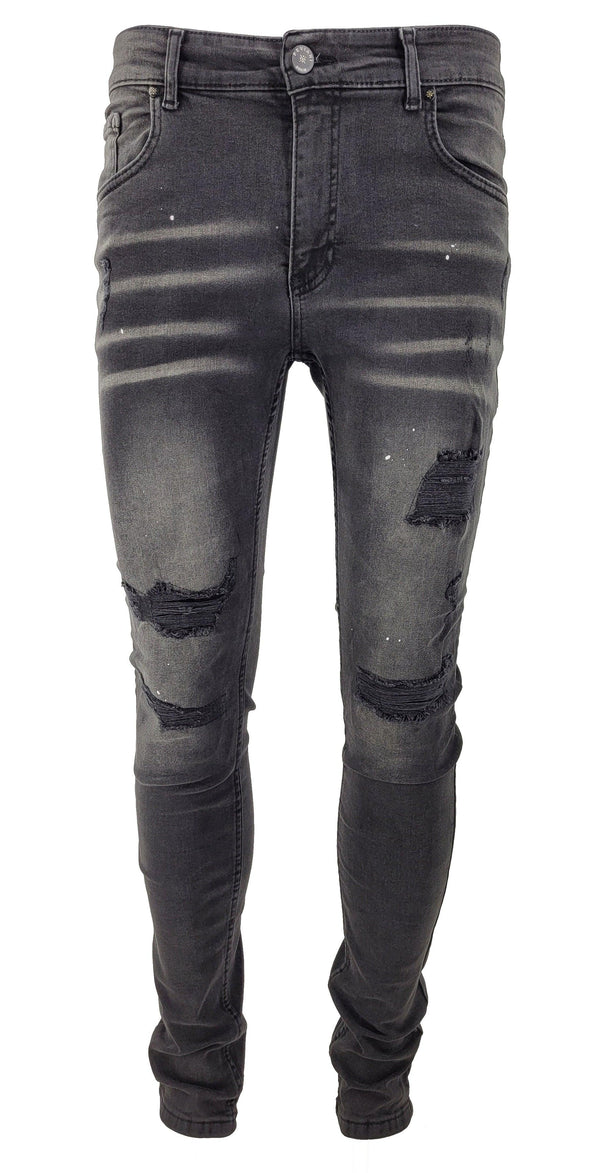PATCHWORK PAINT SPLATTER DISTRESSED JEANS - Georgio Peviani