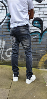 Peviani Dark Grey Ripped Jeans - Georgio Peviani
