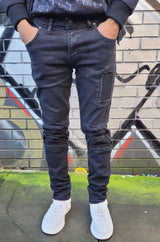 Peviani Biker Slim Fit Jeans-black - Georgio Peviani