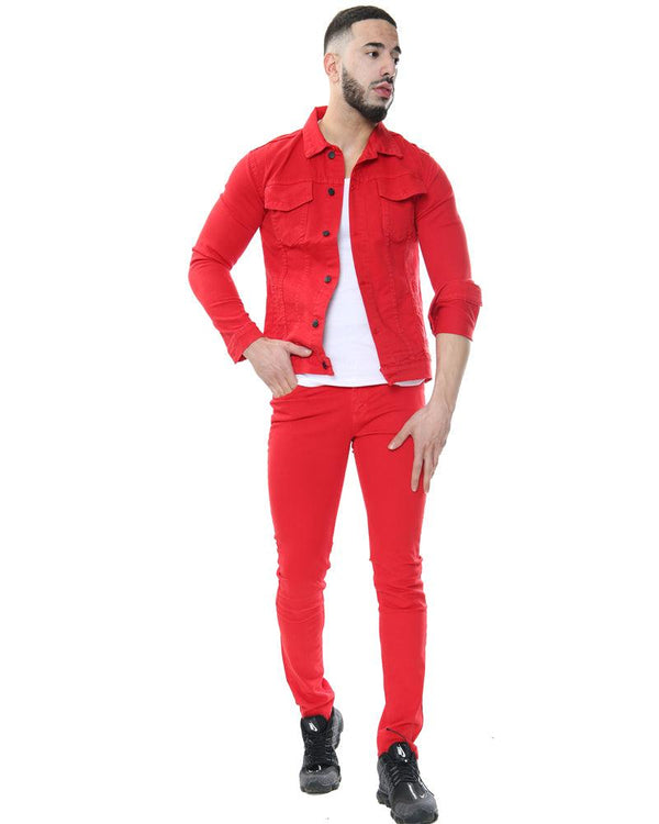 GP Red Denim Jacket - Georgio Peviani
