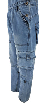 Peviani Light Wash Dungaree Overalls - Georgio Peviani