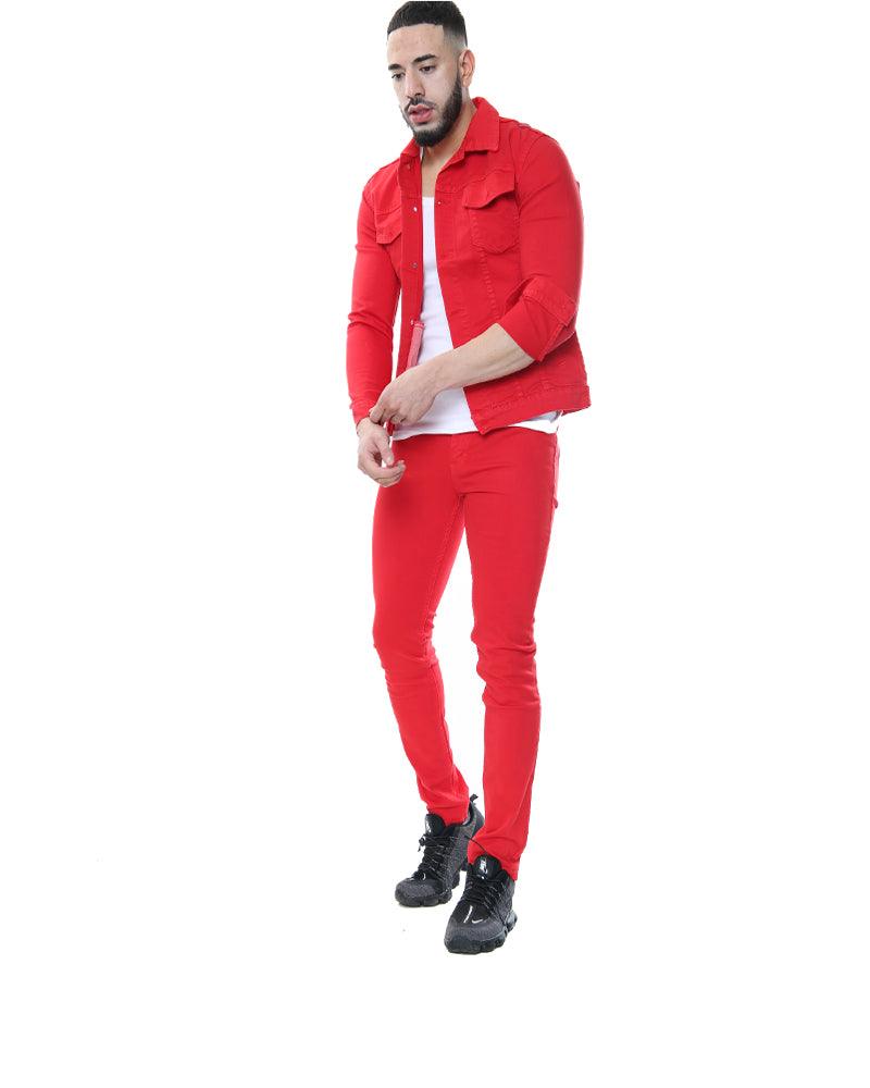 GP Red Denim Jeans - Georgio Peviani
