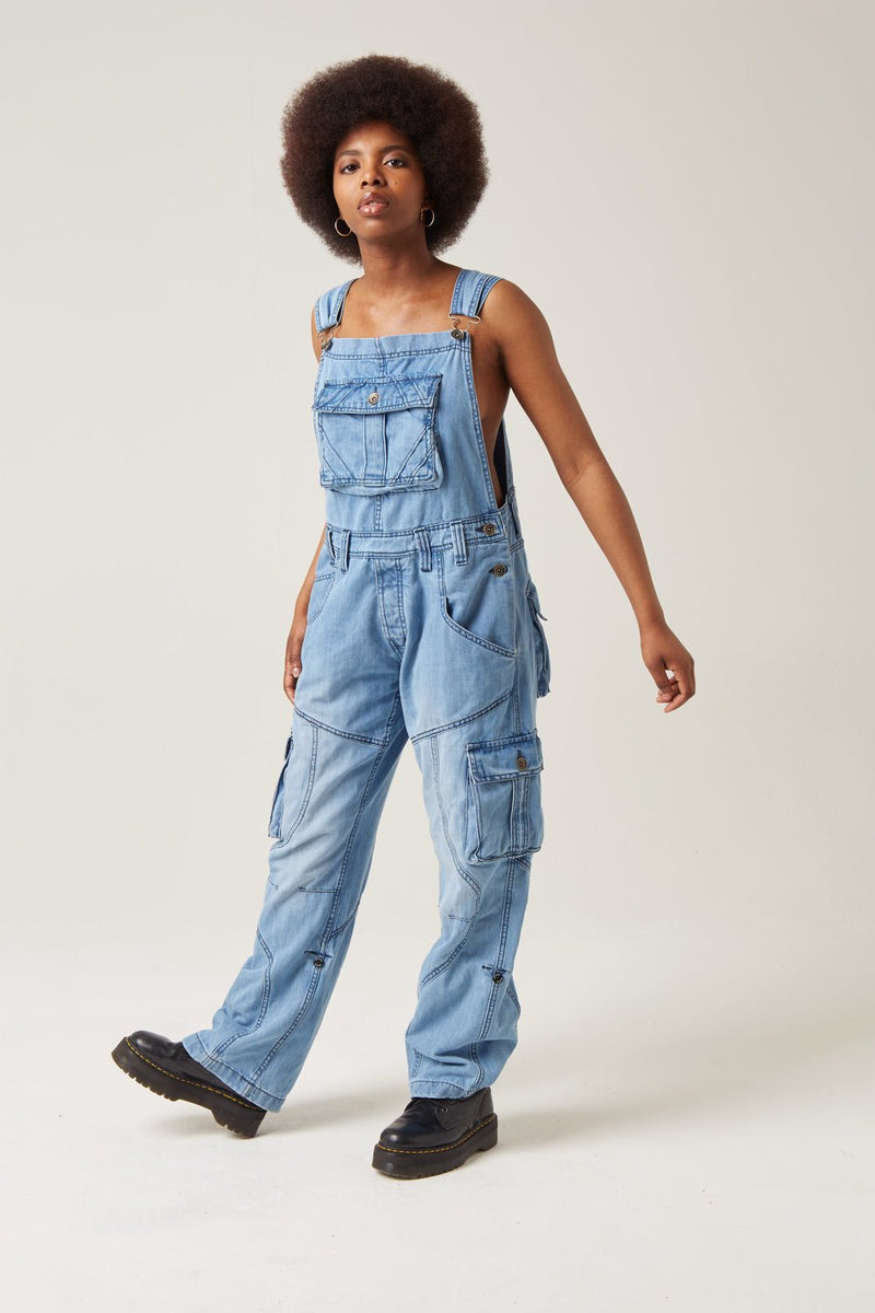 Peviani Light Wash Dungaree Overalls - Georgio Peviani