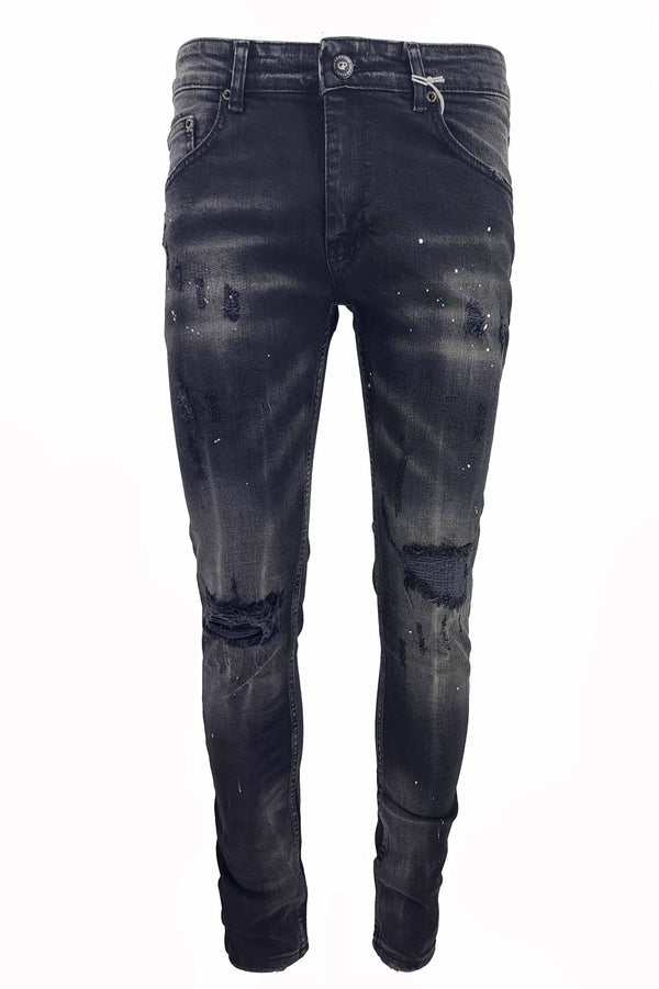 slim fit paint splatter jean - Georgio Peviani