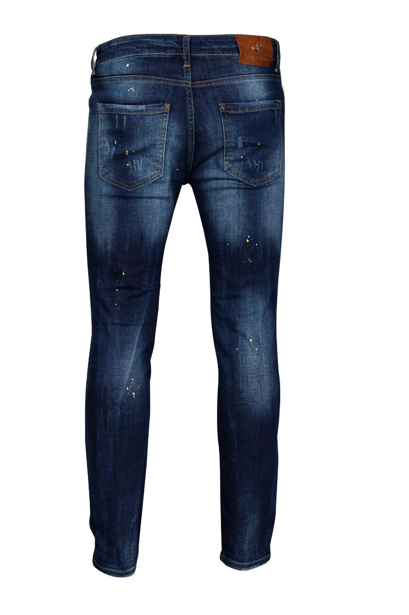 Tapered Fit JEANS with PAINT SPLATTER - Georgio Peviani