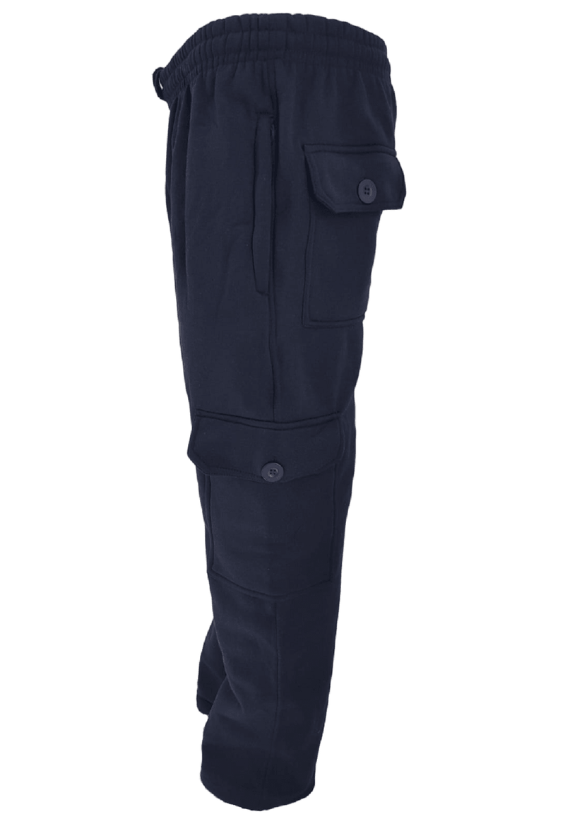 Mens Crystal Finest Jogging Bottom Fleece Men Elasticated 6 Pockets Gym Trousers - Georgio Peviani