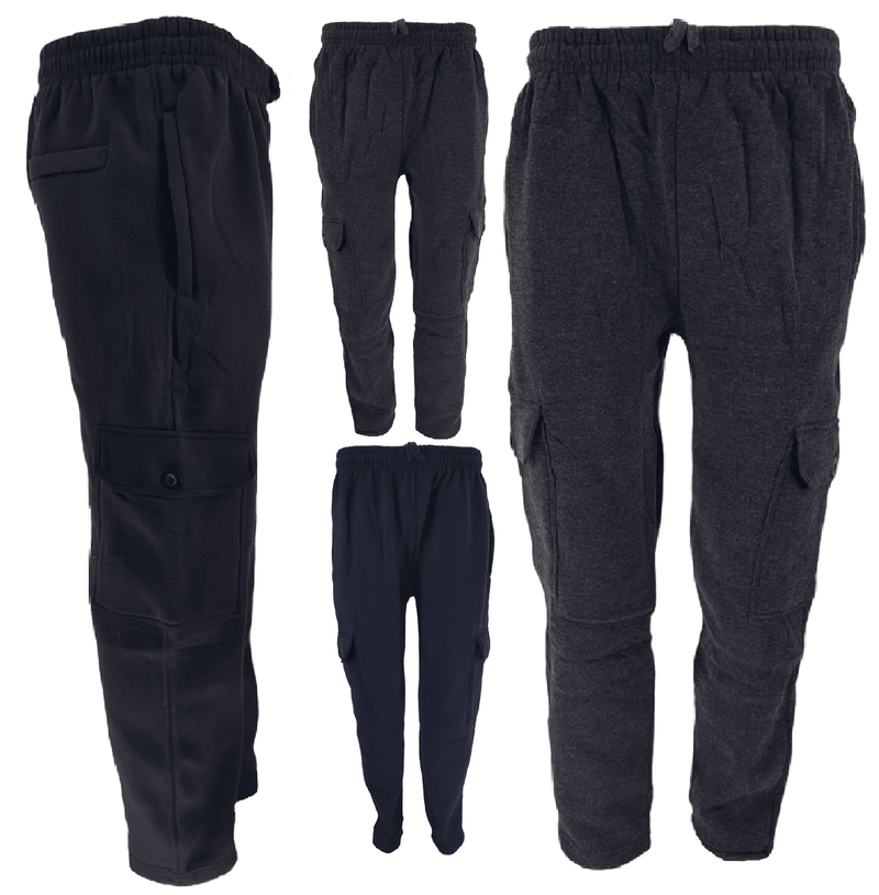 Mens Crystal Finest Jogging Bottom Fleece Men Elasticated 6 Pockets Gym Trousers - Georgio Peviani
