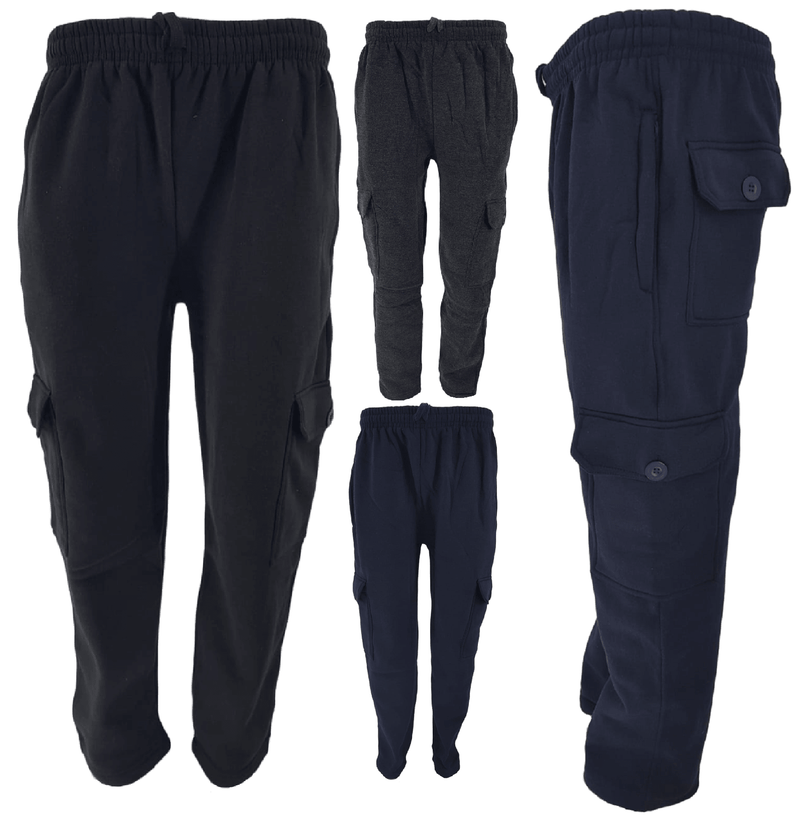 Mens Crystal Finest Jogging Bottom Fleece Men Elasticated 6 Pockets Gym Trousers - Georgio Peviani