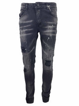 Black-235 slim fit paint splatter jean - Georgio Peviani