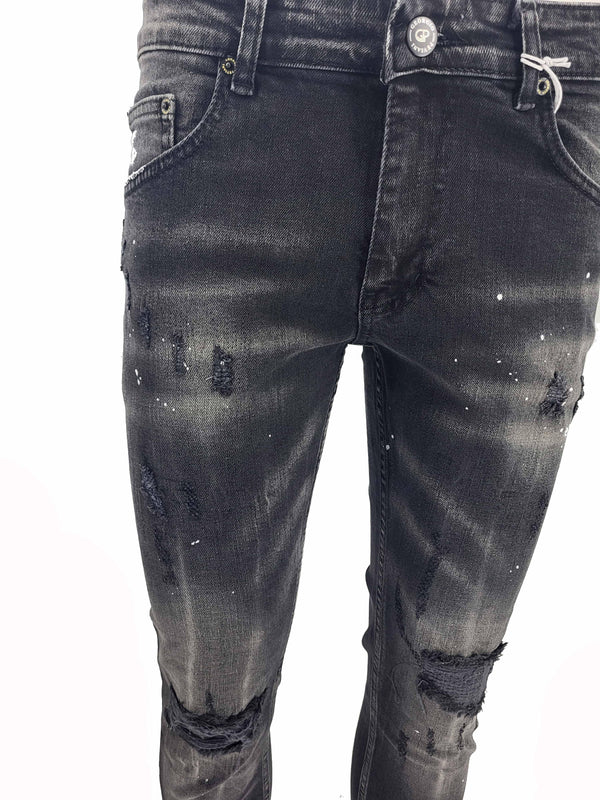 slim fit paint splatter jean - Georgio Peviani