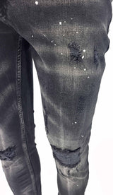 slim fit paint splatter jean - Georgio Peviani