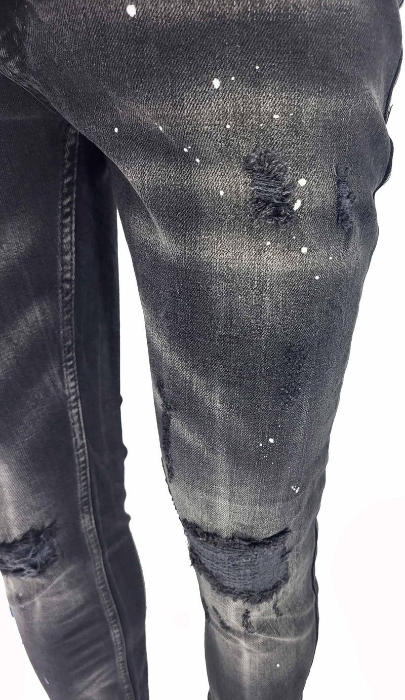 slim fit paint splatter jean - Georgio Peviani