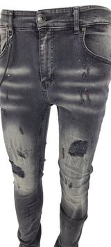 PATCHWORK PAINT SPLATTER DISTRESSED JEANS - Georgio Peviani