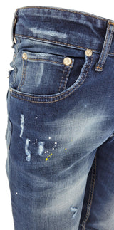 PAINT SPLATTER JEANS-BLUE - Georgio Peviani