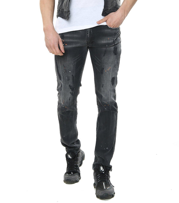 GP Grey PAINT SPLATTER JEANS - Georgio Peviani