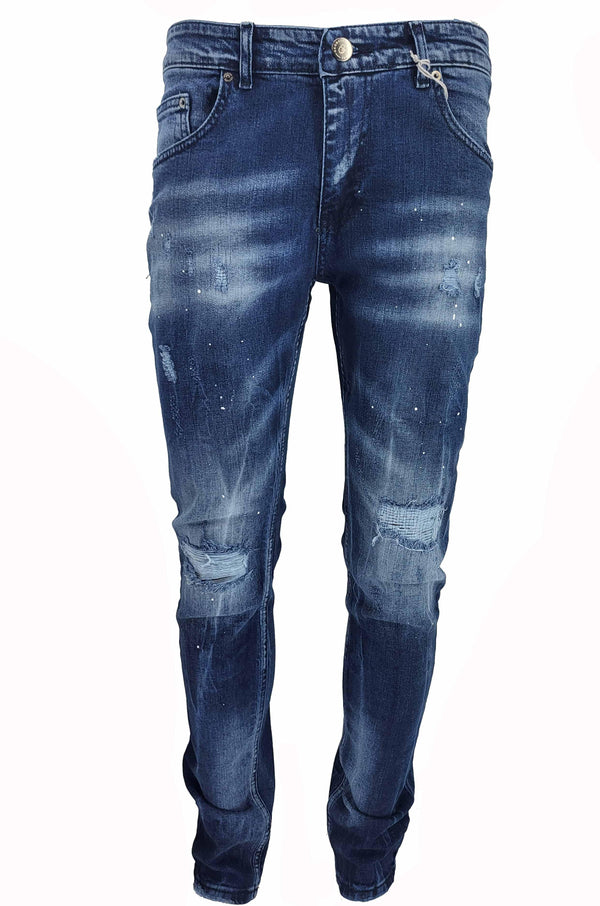 slim fit paint splatter jean - Georgio Peviani