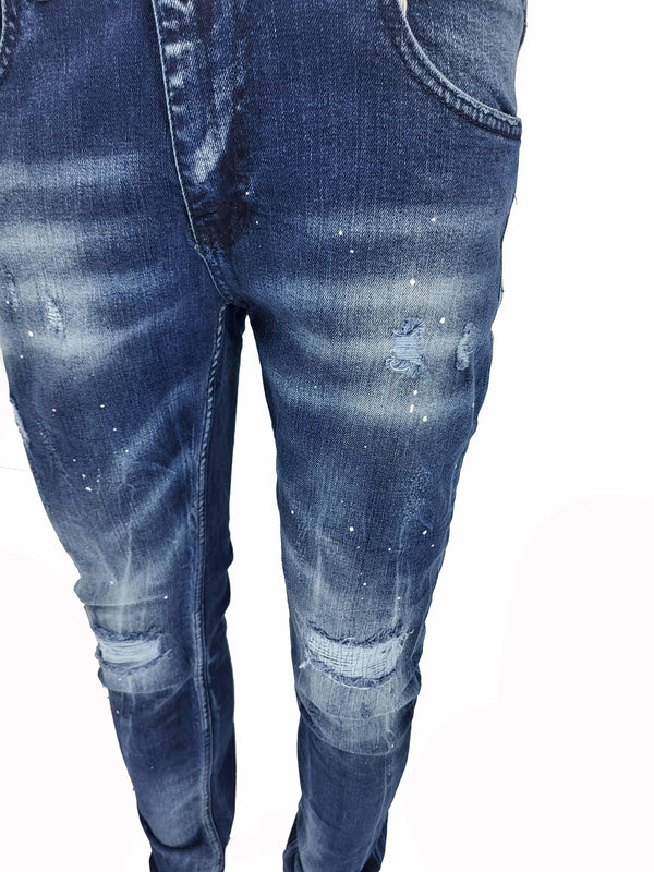 slim fit paint splatter jean - Georgio Peviani