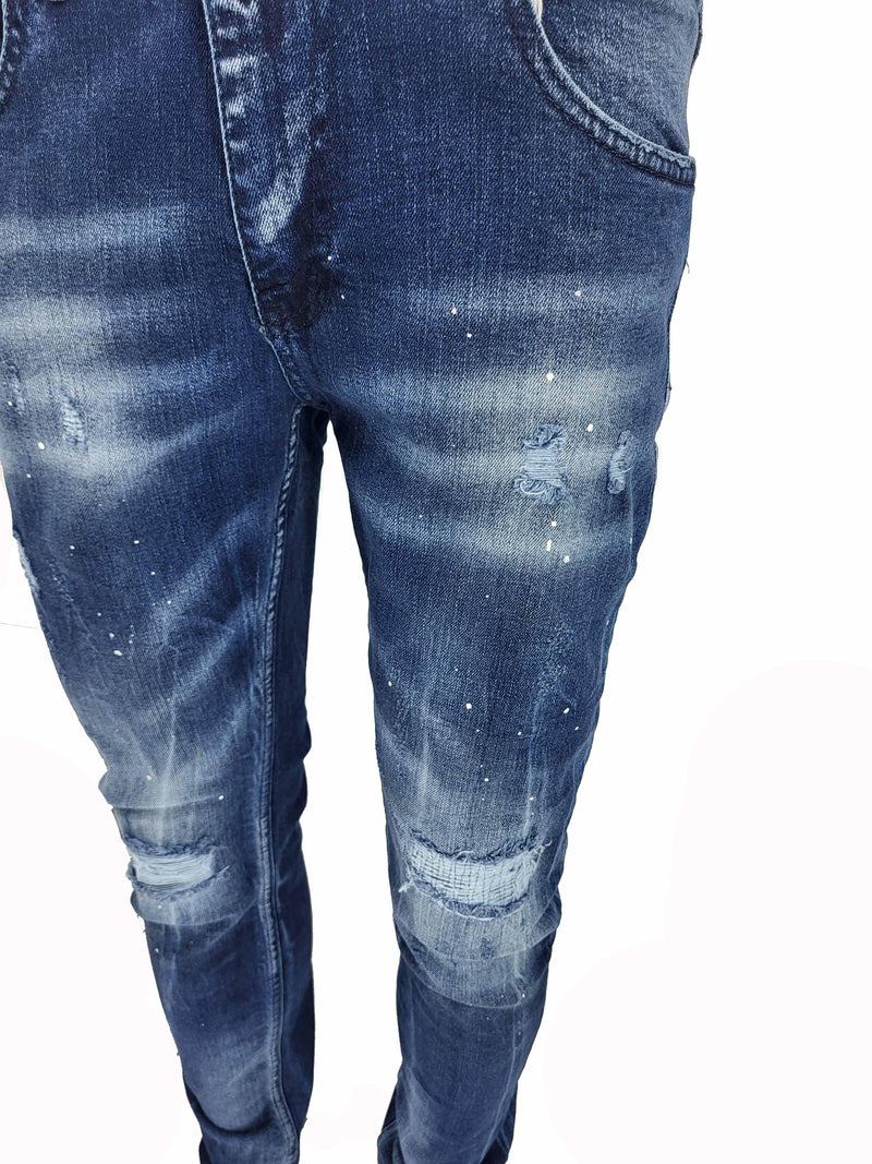 slim fit paint splatter jean - Georgio Peviani