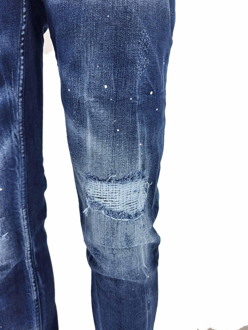 slim fit paint splatter jean - Georgio Peviani
