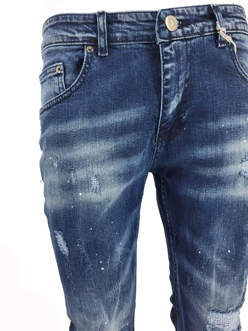 slim fit paint splatter jean - Georgio Peviani