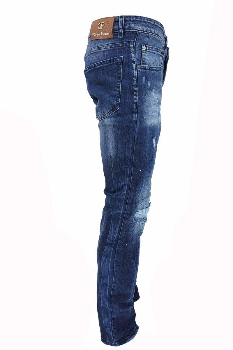 slim fit paint splatter jean - Georgio Peviani