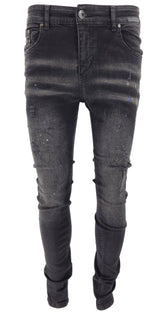 BLACK PAINT SPLATTER JEANS - Georgio Peviani