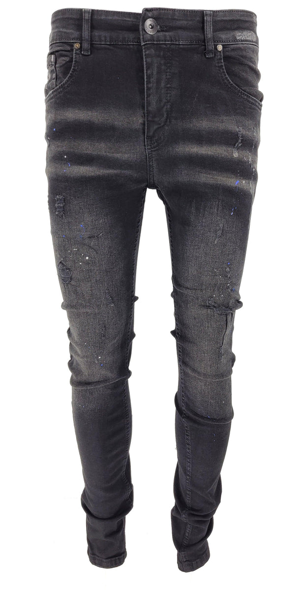 BLACK PAINT SPLATTER JEANS - Georgio Peviani