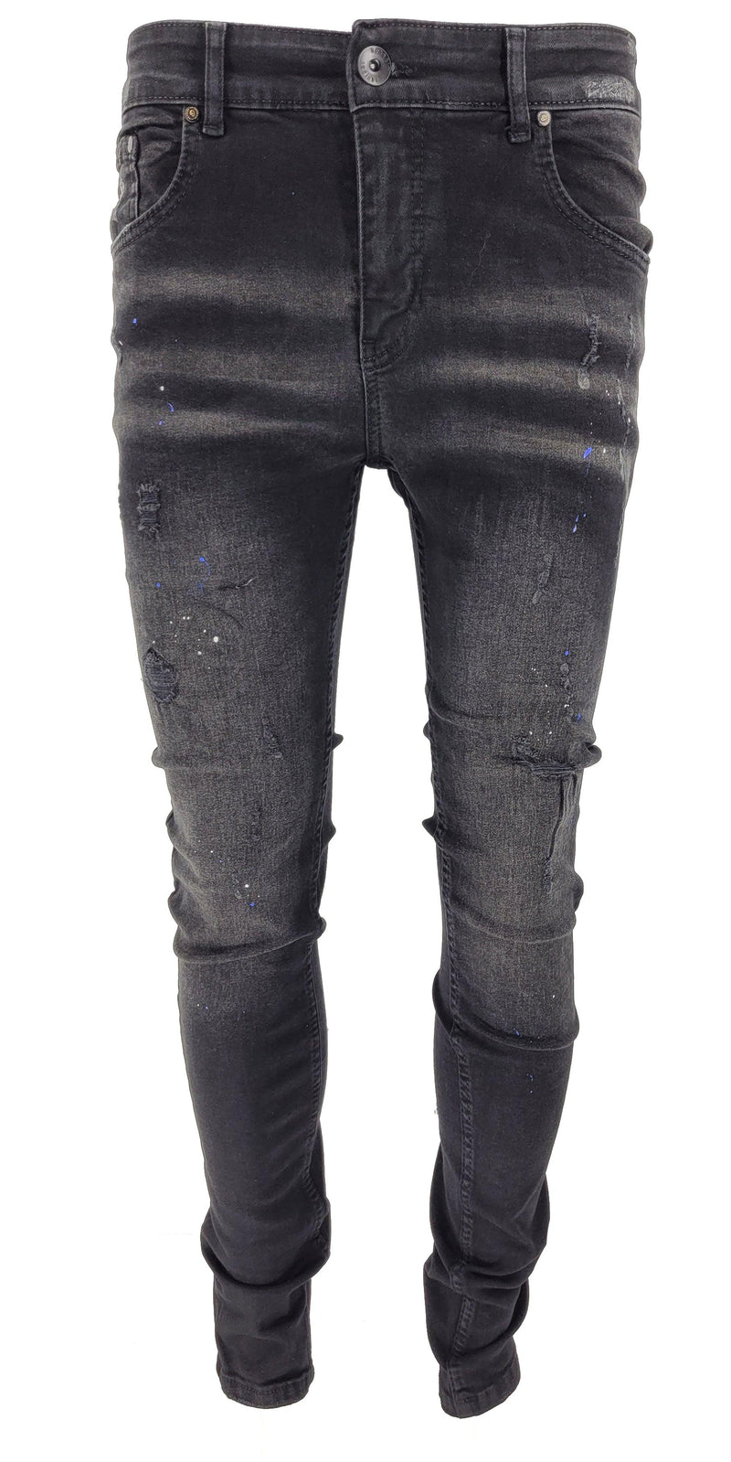 BLACK PAINT SPLATTER JEANS - Georgio Peviani