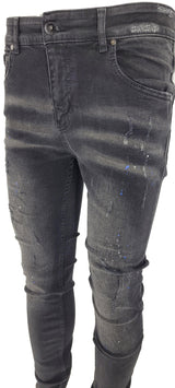 BLACK PAINT SPLATTER JEANS - Georgio Peviani