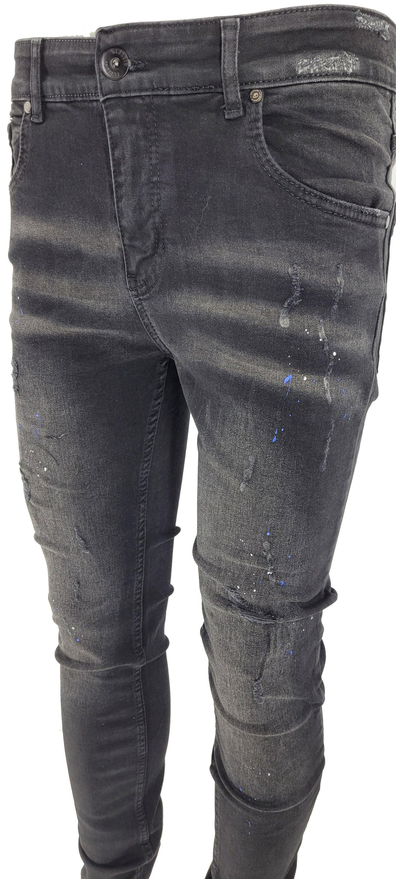 BLACK PAINT SPLATTER JEANS - Georgio Peviani